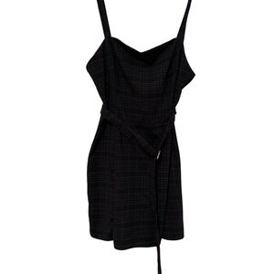 Fashion Nova Black Plaid Strappy Mini Dress Women’s Size 2X